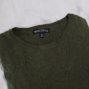 Men’s J Crew Mercantile M Men's Olive 100% Cotton Long-Sleeved Crewneck Sweater
